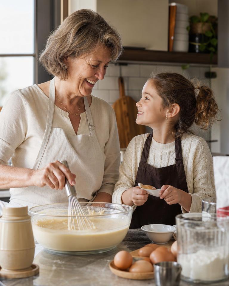 Une grand-mère souriante qui cuisine